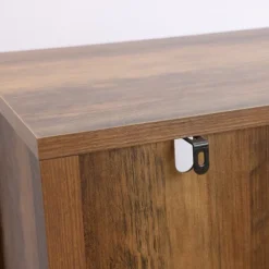 LuxenHome Natural Wood Glass Doors 47.25" H Accent Curio Storage Cabinet. -LuxenHome GUEST 970287d4 0183 4cdd 9fff ebf8148225b1