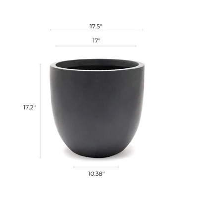 LuxenHome Round Tapered 17.2" H Flower Pot Planter Gray 9 LuxenHome Round Tapered 17.2" H Flower Pot Planter Gray - Image 9