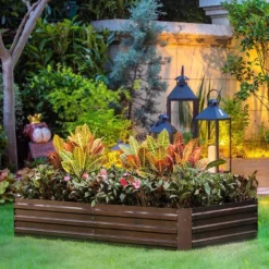 LuxenHome Brown Metal Rectangular 6x3ft Garden Bed -LuxenHome GUEST 98f8be7f cd69 411c 86cb ecc39a160f6c