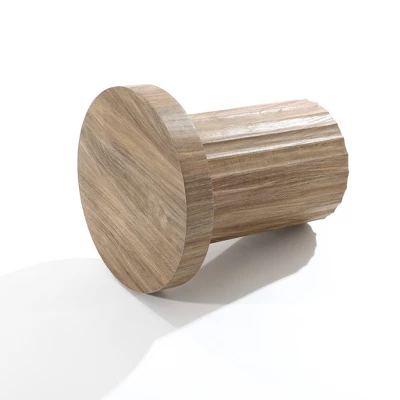 LuxenHome Wood Round Side Table, 17.7'' Dark Oak Fluted Accent End Table, Mid-Century Modern Small Coffee Table, Nightstand For Living Room Brown 6 LuxenHome Wood Round Side Table, 17.7'' Dark Oak Fluted Accent End Table, Mid-Century Modern Small Coffee Table, Nightstand For Living Room Brown - Image 6