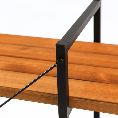 LuxenHome 4-Shelf 66.5" H X 51.2" W Pine Wood Metal Frame Etagere Bookcase. 8 LuxenHome 4-Shelf 66.5" H X 51.2" W Pine Wood Metal Frame Etagere Bookcase. - Image 8