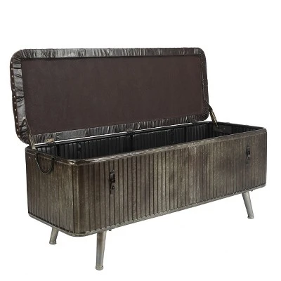 LuxenHome 47.5in. W Metal And Faux Leather Bench. 9 LuxenHome 47.5in. W Metal And Faux Leather Bench. - Image 9
