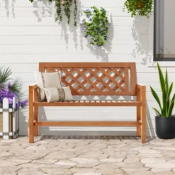 LuxenHome Laguna Solid Wood Outdoor Loveseat Park Bench 14 LuxenHome Laguna Solid Wood Outdoor Loveseat Park Bench -LuxenHome GUEST 9b1cafeb f8bb 413f aef6 def52f87d1e3