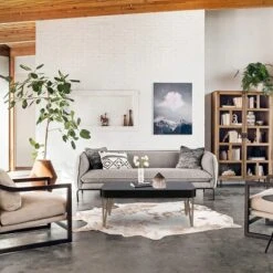 LuxenHome 46" W Black Wood Veneer And Gold Metal Coffee Table. -LuxenHome GUEST 9b8f63aa 96b6 40e1 b113 aee17ee7c5e7