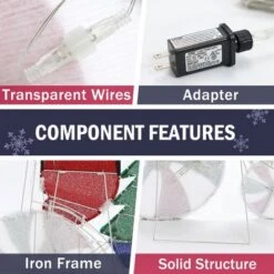 LuxenHome Santa On Peppermint Bike Lighted Holiday Decoration Multi-Color -LuxenHome GUEST 9bb59342 d7fa 4382 83f6 f407342339fe