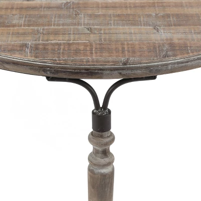 LuxenHome Rustic Wood And Metal Half Moon Console And Entry Table 5 LuxenHome Rustic Wood And Metal Half Moon Console And Entry Table - Image 5