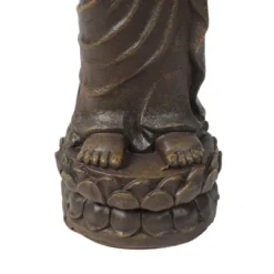LuxenHome 27.6" Brown MgO Meditative Standing Buddha Garden Statue -LuxenHome GUEST 9e20513d ff16 4b45 b322 7dc337f5a262