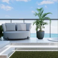 LuxenHome Round Tapered 17.2" H Flower Pot Planter Gray 13 LuxenHome Round Tapered 17.2" H Flower Pot Planter Gray -LuxenHome GUEST 9e34fbb9 d959 418b a989 09e9b5bce623