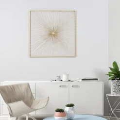 LuxenHome Gold Abstract Flower Square Metal Wall Art -LuxenHome GUEST 9eab1f57 630d 457c bcd7 9fb51452efed