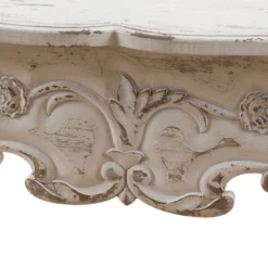 LuxenHome Vintage Off White Wood Console And Entry Table -LuxenHome GUEST 9f02dce1 1aa4 4f0c ad2a 792b35d8230e