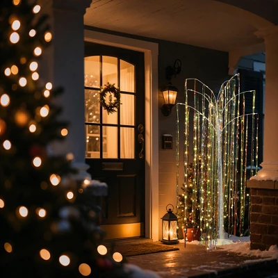 LuxenHome 6Ft White Willow Artificial Tree With 10 Pre-Lit Branches Multicolored 5 LuxenHome 6Ft White Willow Artificial Tree With 10 Pre-Lit Branches Multicolored - Image 5