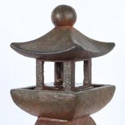 LuxenHome Resin Japanese Pagoda Fountain With LED Light 11 LuxenHome Resin Japanese Pagoda Fountain With LED Light -LuxenHome GUEST 9f75aae9 7673 4823 9079 1bc9ce6b00c2
