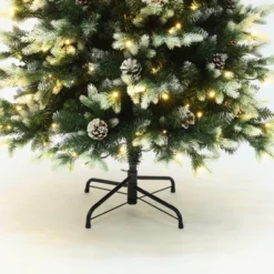 LuxenHome 6Ft Pre-Lit Green Branches With Green And White Tips Artificial Christmas Tree With Stand -LuxenHome GUEST 9fcf2a33 1191 42d9 a379 4f07877b0d1d