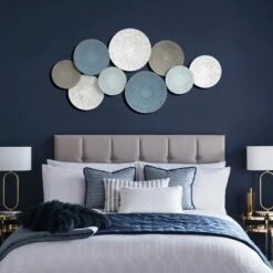 LuxenHome 47-Inch Large Metal Wall Decor Abstract Metal Wall Art Hanging Sculptures Multi-Color Ripple Plates Artwork Accent Decorations Multicolored -LuxenHome GUEST 9ff8ce71 b18e 4bc3 b821 207fd8a9ad64