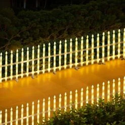 LuxenHome 8-Piece Light Show Fence Design Outdoor Holiday Decoration White 13 LuxenHome 8-Piece Light Show Fence Design Outdoor Holiday Decoration White -LuxenHome GUEST a00950dc 3e63 485d 9bac a6485ebee90a