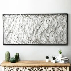 LuxenHome Metal Infinity Rectangular Wall Decor