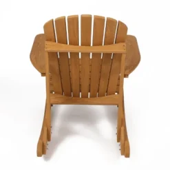 LuxenHome Natural Brown Wood Outdoor Adirondack Rocking Chair 18 LuxenHome Natural Brown Wood Outdoor Adirondack Rocking Chair -LuxenHome GUEST a0907db5 4cf2 4a57 8f36 f2789c6c9c0e