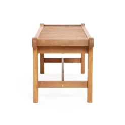 LuxenHome Natural Solid Wood 47.2-Inch Long Rectangle Outdoor Bench -LuxenHome GUEST a12cfb39 da63 4f84 83e3 4573e625c46a