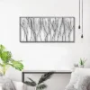 LuxenHome Black Abstract Trees Rectangular Metal Wall Decor