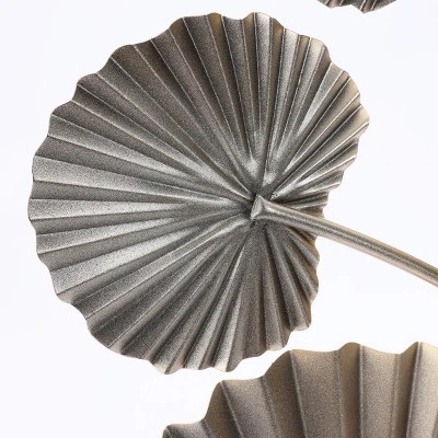 LuxenHome Gold Palm Leaf Metal Ornamental Wall Decor Wall Art 2 LuxenHome Gold Palm Leaf Metal Ornamental Wall Decor Wall Art - Image 2