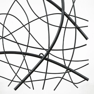 LuxenHome Large Black Abstract Square Metal Wall Decor 5 LuxenHome Large Black Abstract Square Metal Wall Decor - Image 5