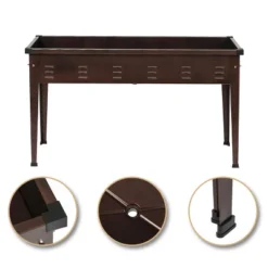 LuxenHome 50" W Brown Metal Rectangular Raised Garden Planter -LuxenHome GUEST a2609e55 a31d 4240 be2c ca9b9a87f3ae