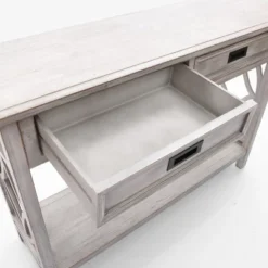 LuxenHome Gray Wood 2-Drawer 1-Shelf Console And Entryway Table -LuxenHome GUEST a3213339 4d56 4789 a2a1 1911aa0b8ad9