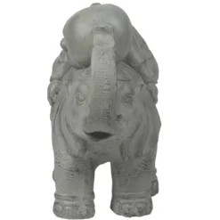 LuxenHome 14.5" Gray MgO Buddha Monk And Elephant Garden Statue 9 LuxenHome 14.5" Gray MgO Buddha Monk And Elephant Garden Statue -LuxenHome GUEST a32b2934 89ea 4b29 b993 88f70d9e62a1