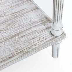 LuxenHome Distressed White Wood And Metal 3-Drawer 1-Shelf Console And Entry Table -LuxenHome GUEST a35f2b66 ac47 4900 9169 e723f88fa0d9