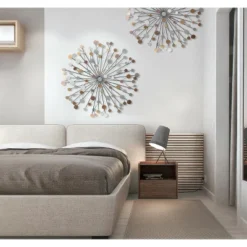 LuxenHome Silver, Black, And Gold Iron Metal Round Abstract Wall Decor 9 LuxenHome Silver, Black, And Gold Iron Metal Round Abstract Wall Decor -LuxenHome GUEST a4e74900 2f82 45a9 96f9 54bed97a2cc5