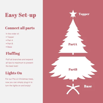 LuxenHome 5Ft Pink Cherry Blossom Christmas Tree With Fiber Optic Lights & Snowman Star Topper 4 LuxenHome 5Ft Pink Cherry Blossom Christmas Tree With Fiber Optic Lights & Snowman Star Topper - Image 4