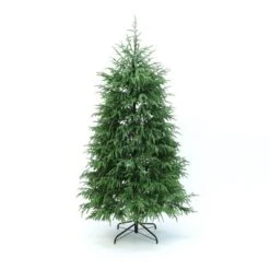 LuxenHome 6Ft Pre-Lit Green Full Artificial Cedar Christmas Tree With Metal Stand -LuxenHome GUEST a545d0b3 0d51 46c6 b922 353611bca713