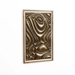 LuxenHome Gold Metal Abstract Wood Framed 20"W X 32" H Wall Decor -LuxenHome GUEST a61d5ca8 acf3 4135 a8cf 09222cf369c6