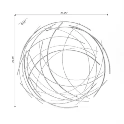 LuxenHome Silver Metal Abstract Swirl Round Wall Art Decor -LuxenHome GUEST a75fefe8 6d7a 468e a643 fbbbcfc9a6ea