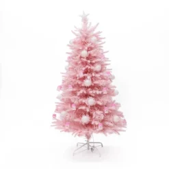 LuxenHome 5Ft Pink Cherry Blossom Christmas Tree With Fiber Optic Lights & Snowman Star Topper 17 LuxenHome 5Ft Pink Cherry Blossom Christmas Tree With Fiber Optic Lights & Snowman Star Topper -LuxenHome GUEST a7e8d946 b90e 46b4 bb05 f137801247cd