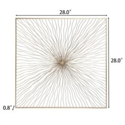 LuxenHome Gold Abstract Flower Square Metal Wall Art -LuxenHome GUEST aa4d9ad5 8e25 4bac 8cac b2a29f4c9cb8