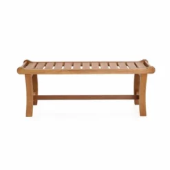 LuxenHome Natural Solid Wood 47.2-Inch Long Rectangle Outdoor Bench -LuxenHome GUEST ab5e8e73 072d 4899 93fe e1e91b4ca27c