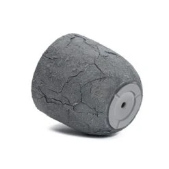 LuxenHome Crackle Gray MgO 14.6" Round Flower Pot Planter -LuxenHome GUEST ad45f8b8 5285 4d1a a398 83a7170ace77