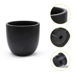 LuxenHome Round Tapered 9.2" H House Planter, Indoor/Outdoor Black 13 LuxenHome Round Tapered 9.2" H House Planter, Indoor/Outdoor Black -LuxenHome GUEST ae182d76 86b2 4689 8d87 f0bc98076271