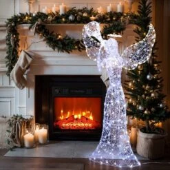LuxenHome 5Ft Angel Playing Trumpet Outdoor Holiday Decoration With Lights White 13 LuxenHome 5Ft Angel Playing Trumpet Outdoor Holiday Decoration With Lights White -LuxenHome GUEST af3803c2 0288 47cc b6d8 5096d7f72565