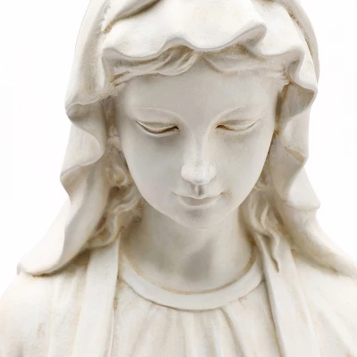 LuxenHome 30.5" LuxenHome Virgin Mary Statue, 30.5'' Ivory Religious Blessed Mother Indoor Outdoor Garden Sculptures Off-White 9 LuxenHome 30.5" LuxenHome Virgin Mary Statue, 30.5'' Ivory Religious Blessed Mother Indoor Outdoor Garden Sculptures Off-White - Image 9