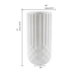 LuxenHome White 19" Tall Round MgO Planter 7 LuxenHome White 19" Tall Round MgO Planter -LuxenHome GUEST b4086c98 c16b 44db 9234 cdaf5841240e