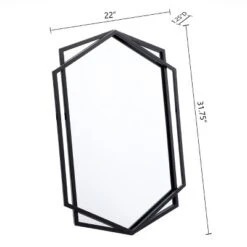 LuxenHome Black Metal Hexagon Frame Wall Accent Mirror For Bathroom & Vanity -LuxenHome GUEST b416d200 5a35 4dc7 8b95 420b0baaef95