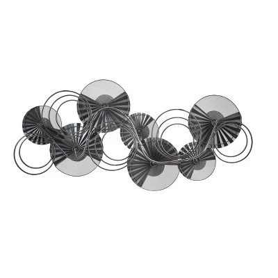 LuxenHome 47" W Distressed Metal Modern Flower Wall Decor 6 LuxenHome 47" W Distressed Metal Modern Flower Wall Decor - Image 6