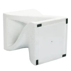 LuxenHome Speckled White MgO Square Twisted Side Table -LuxenHome GUEST b4a68a32 d40b 464f b4c7 9a670fa385bd