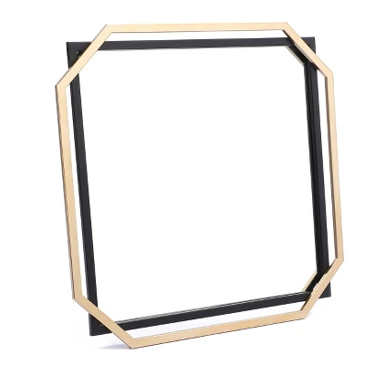 LuxenHome Gold And Black Metal Floating Frame Wall Accent Mirror Vanity Mirror 9 LuxenHome Gold And Black Metal Floating Frame Wall Accent Mirror Vanity Mirror - Image 9