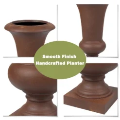 LuxenHome 22.75" H Slim MgO Urn Planter Black -LuxenHome GUEST b4f559d0 325f 419e b303 03ddde549f40