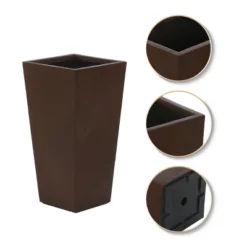LuxenHome Square Tapered 18.5" H House Planters, Indoor & Outdoor Black -LuxenHome GUEST b55972b7 f8e2 4f70 b61c 6881228df1f0