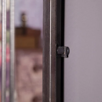 LuxenHome Rustic Brown Metal Frame Windowpane Accent Wall Mirror 6 LuxenHome Rustic Brown Metal Frame Windowpane Accent Wall Mirror - Image 6