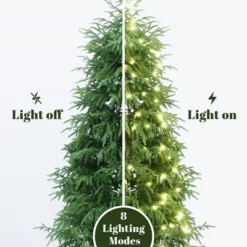 LuxenHome 6Ft Pre-Lit Green Full Artificial Cedar Christmas Tree With Metal Stand -LuxenHome GUEST b5904db6 0a20 48f1 8a9e ff91934752ee